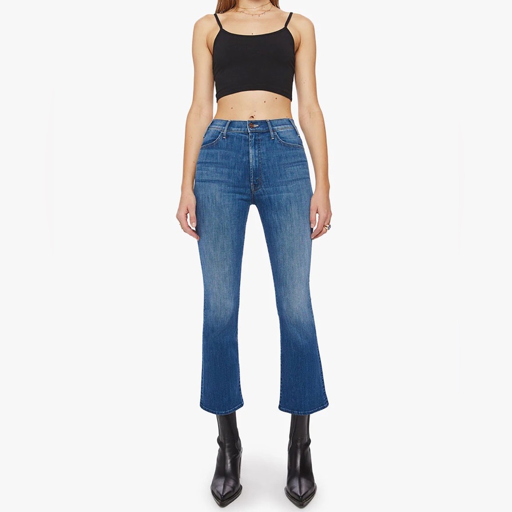 MOTHER The Hustler Ankle Jeans - Hemmed | High Rise Kick Flare Crop Designer 👖